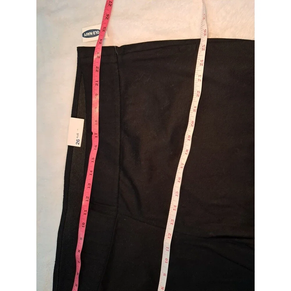 Old Navy Plus Pull On Black Pants Woven Cotton Elastane Size 26 NWT